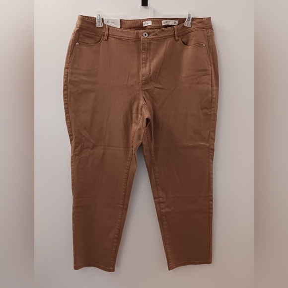 J. Jill Vicuna Brown Denim Authentic Fit Slim Ankle Jeans Size 20 - Picture 1 of 11